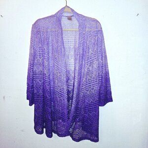 Draper's & Damon's Lace Jacket or Swim Cover-up Over-Piece Purple Ombre Size 2X